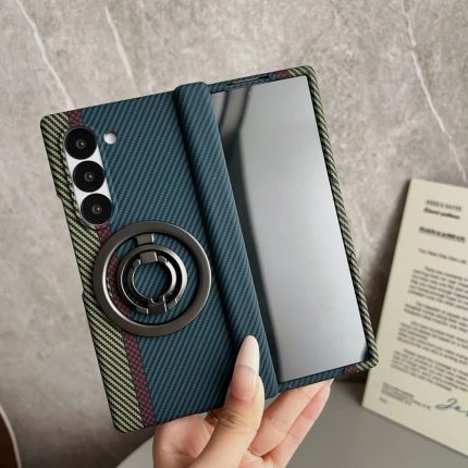 Green Carbon Fibre Texture Magnetic Silicone Phone Case